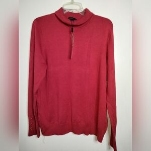 Joseph A (Sz XL) Scarlet Red Stretch Turtleneck LS Basic Layer Sweater (NEW-NWT)